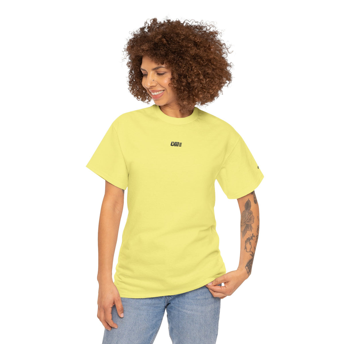 Minimalist Micro Logo Tee - White Cotton Casual Shirt