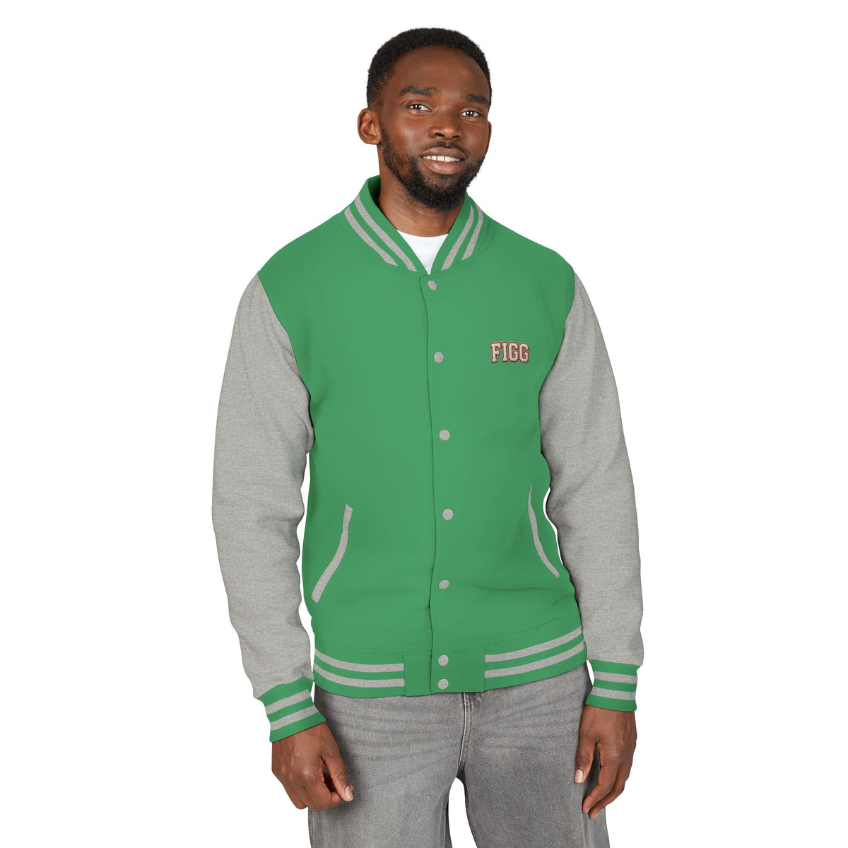 FIGG Letterman Jacket — Burgundy, Black, Navy & Bright Colors