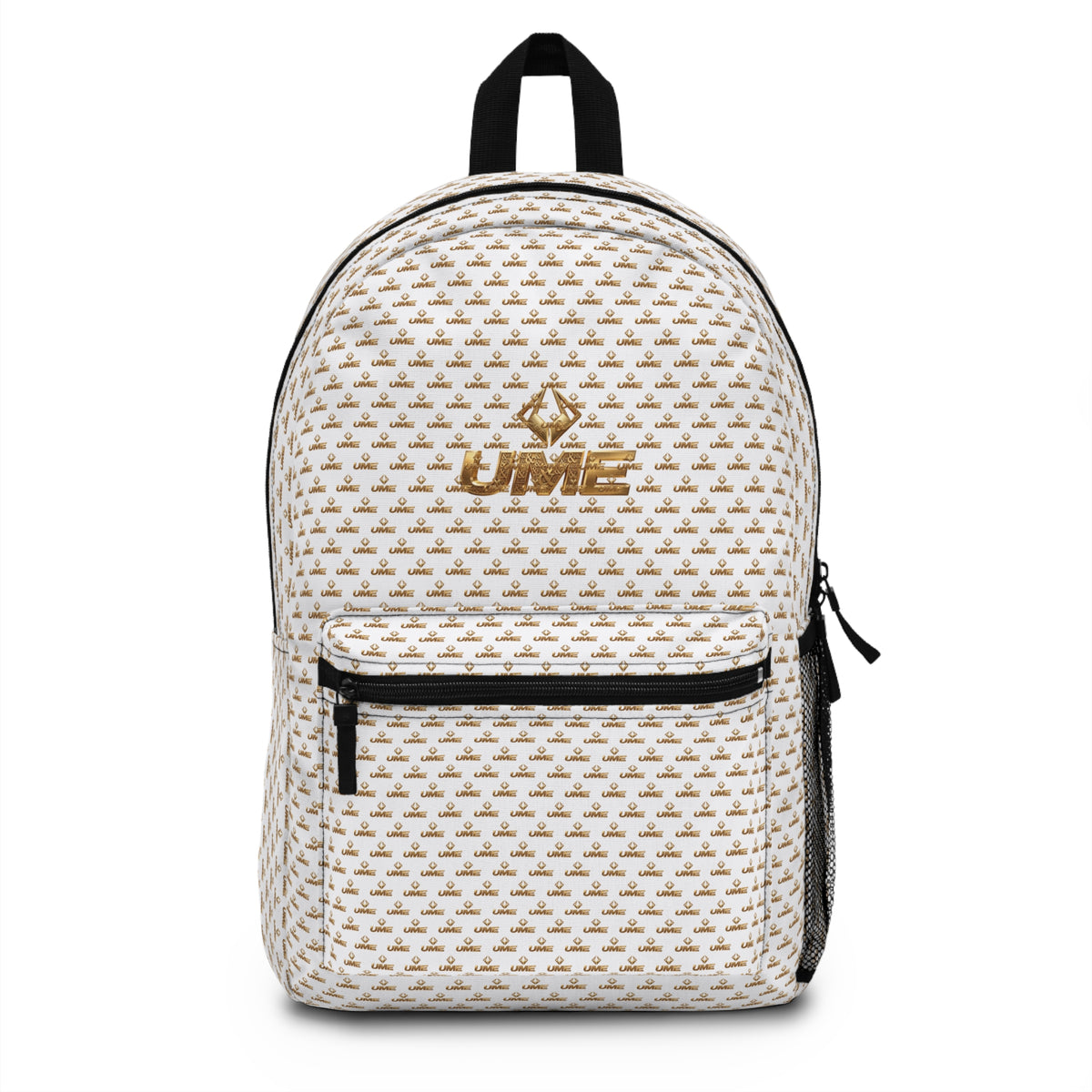 UME Monogram Backpack — White & Gold Luxe Patterned Daypack