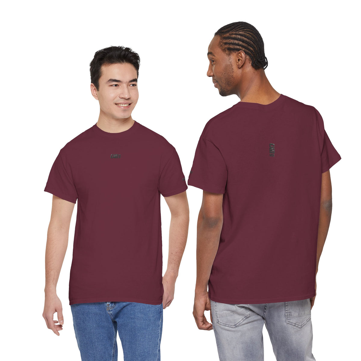Minimalist Micro Logo Tee - White Cotton Casual Shirt