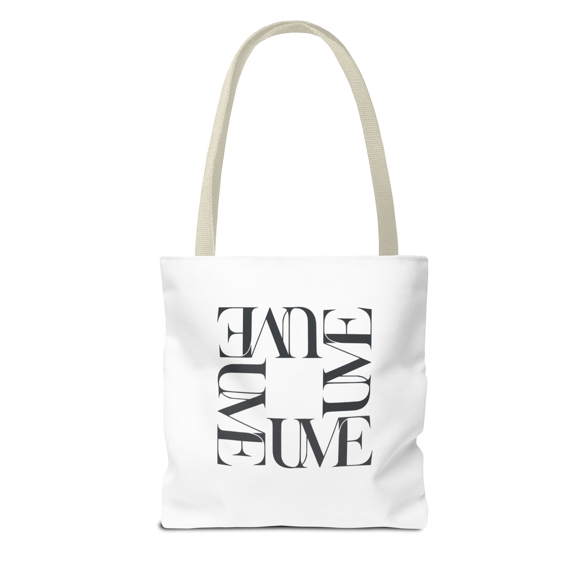 UME Square Typography Tote Bag — White