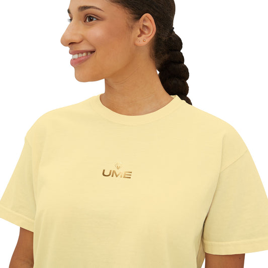 Women's Boxy Cropped UME Logo Tee – Pigment-Dyed | 6.1 oz Heavyweight Cotton