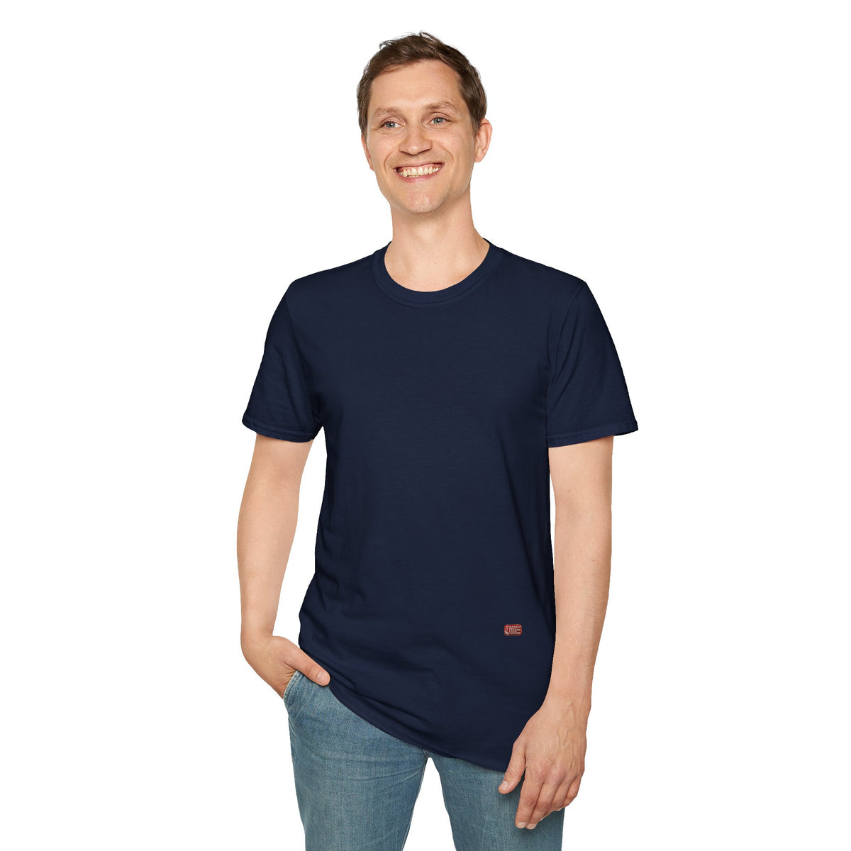 Minimalist Tiny Logo T-Shirt — Navy, White & More Base Colors