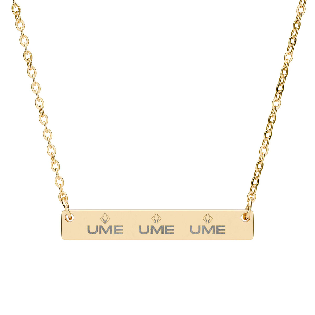 Engravable Horizontal Bar Necklace — Custom Name & Initials Pendant