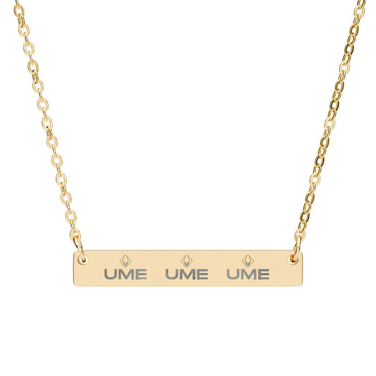 Engravable Horizontal Bar Necklace — Custom Name & Initials Pendant