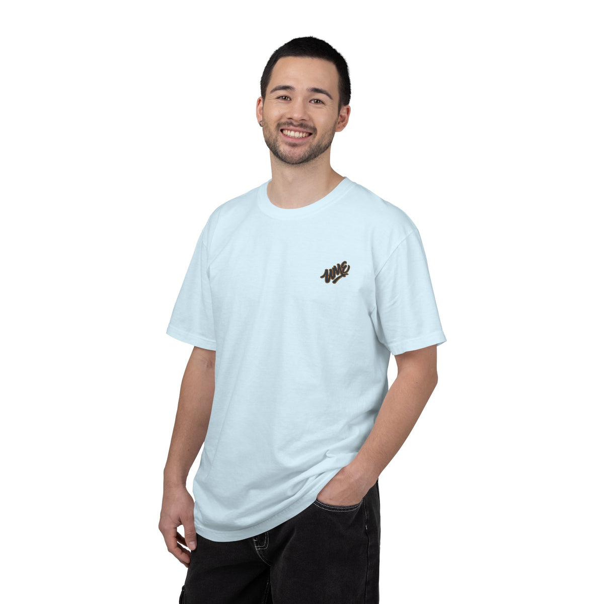 Garment-Dyed Heavyweight Tee — UME Black Logo Front & Back