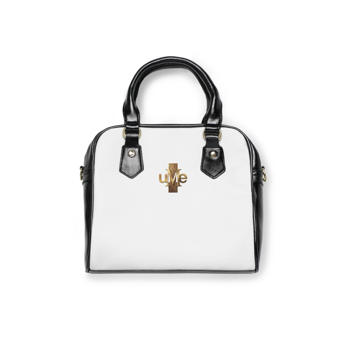 Solid White Shoulder Handbag — Structured Faux Leather Crossbody Tote