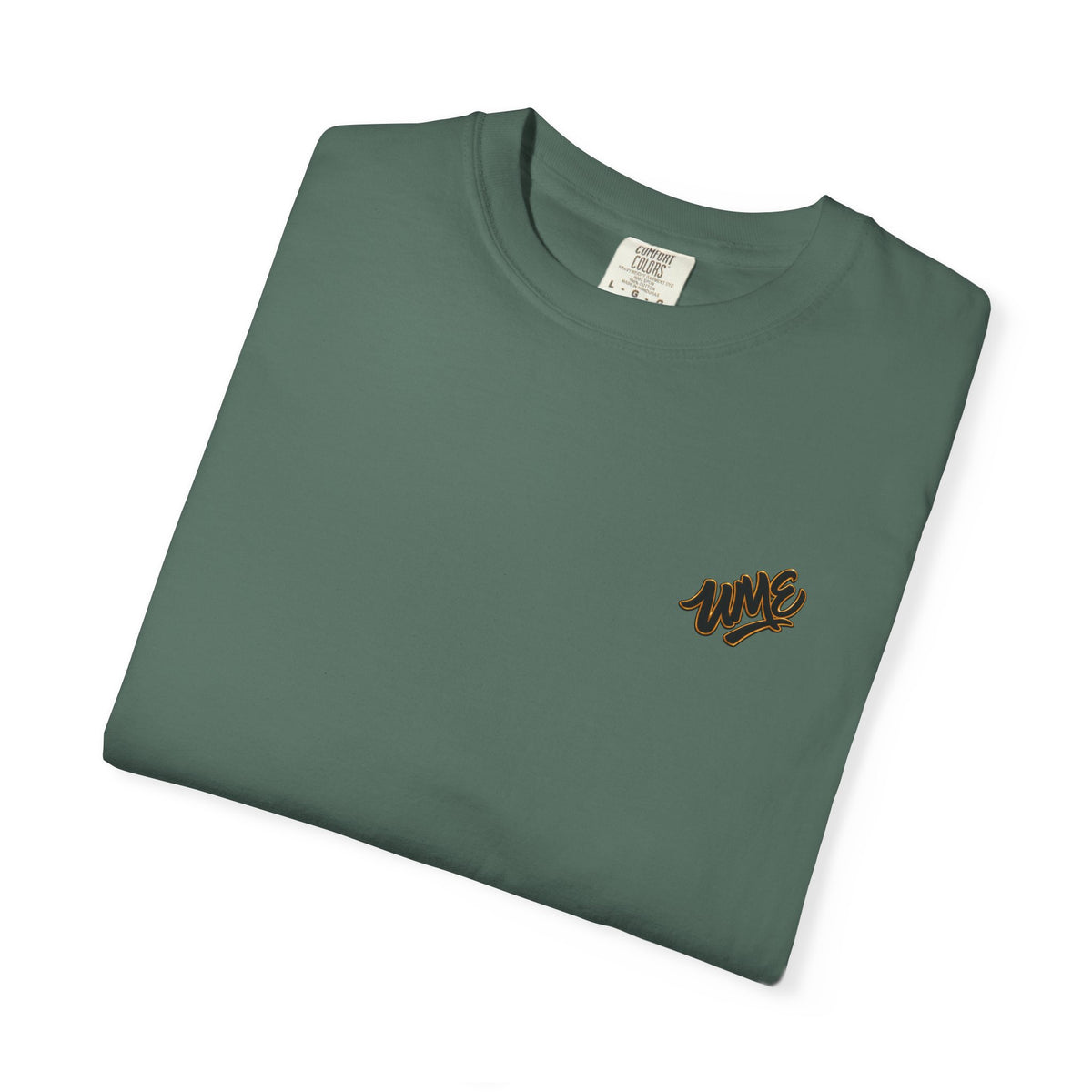 Garment-Dyed Heavyweight Tee — UME Black Logo Front & Back
