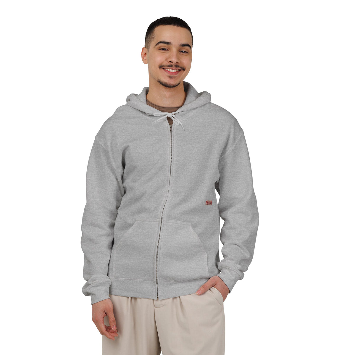 Minimalist Full-Zip Hoodie — White, Black & More Base Colors