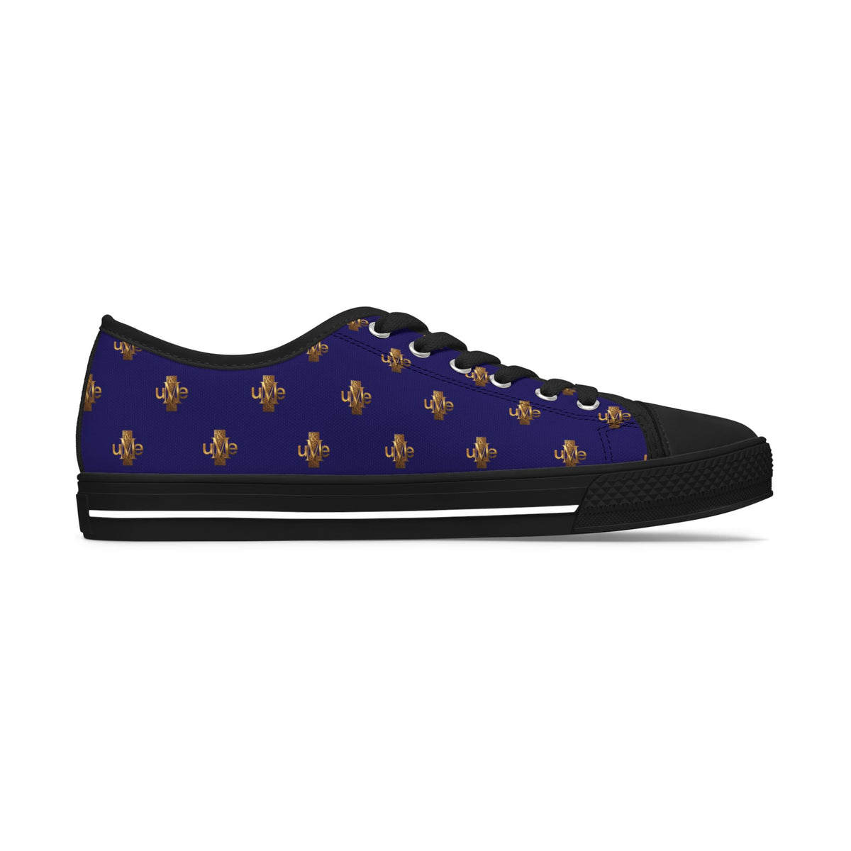 Women’s Low-Top Sneakers — Midnight Navy All-Over Print