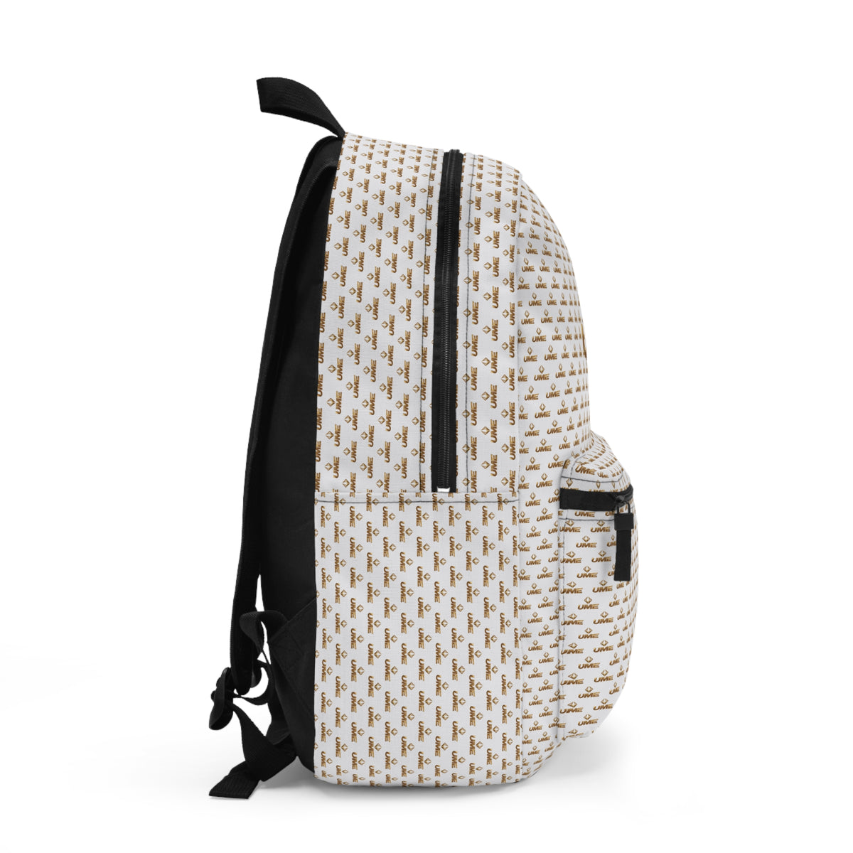 UME Monogram Backpack — White & Gold Luxe Patterned Daypack