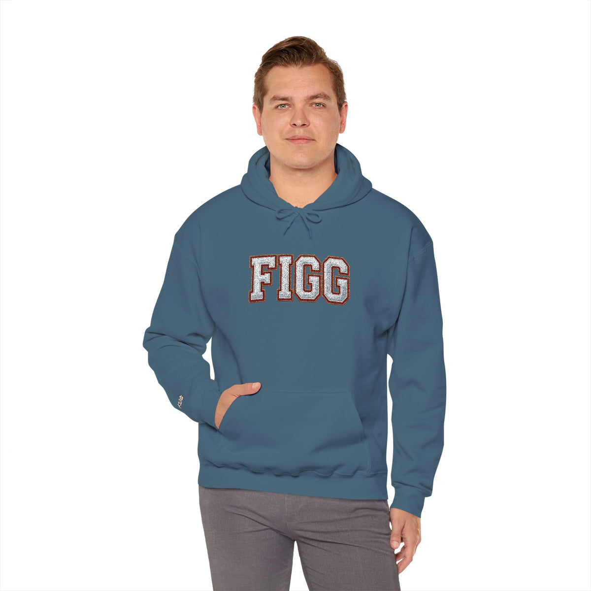 FFiGG Embroidered Varsity Hoodie — White, Black, Grey & More Colors
