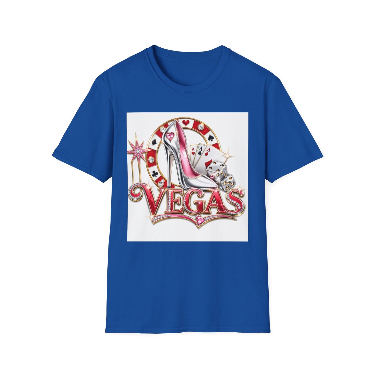 Las Vegas Casino Heels T-Shirt – Retro Vegas Cards & Dice Graphic
