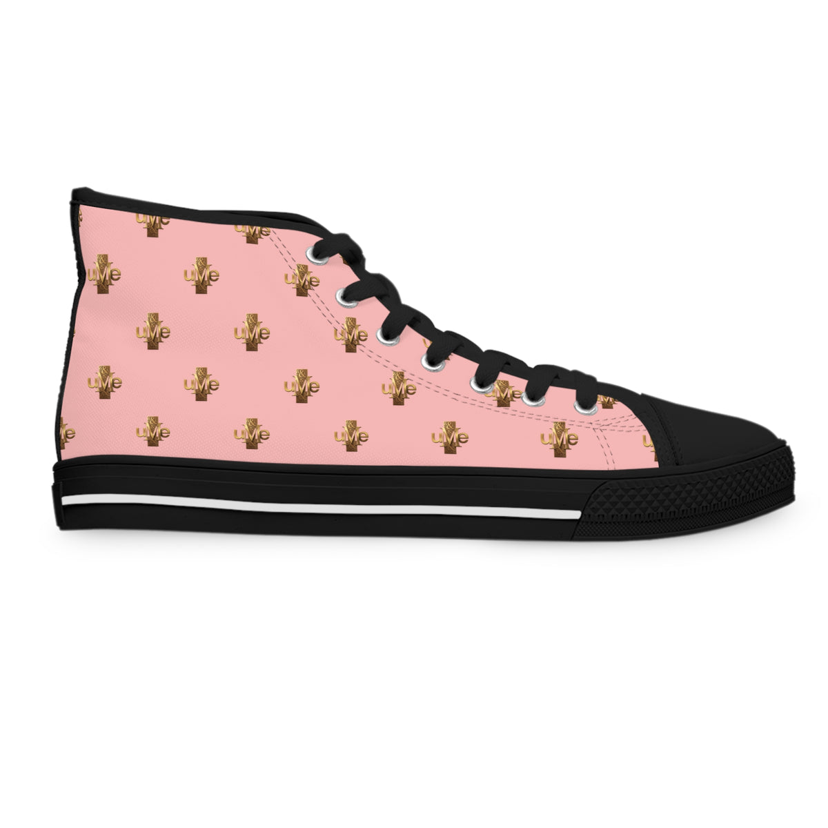 Women’s High-Top Sneakers — Pink All-Over Print