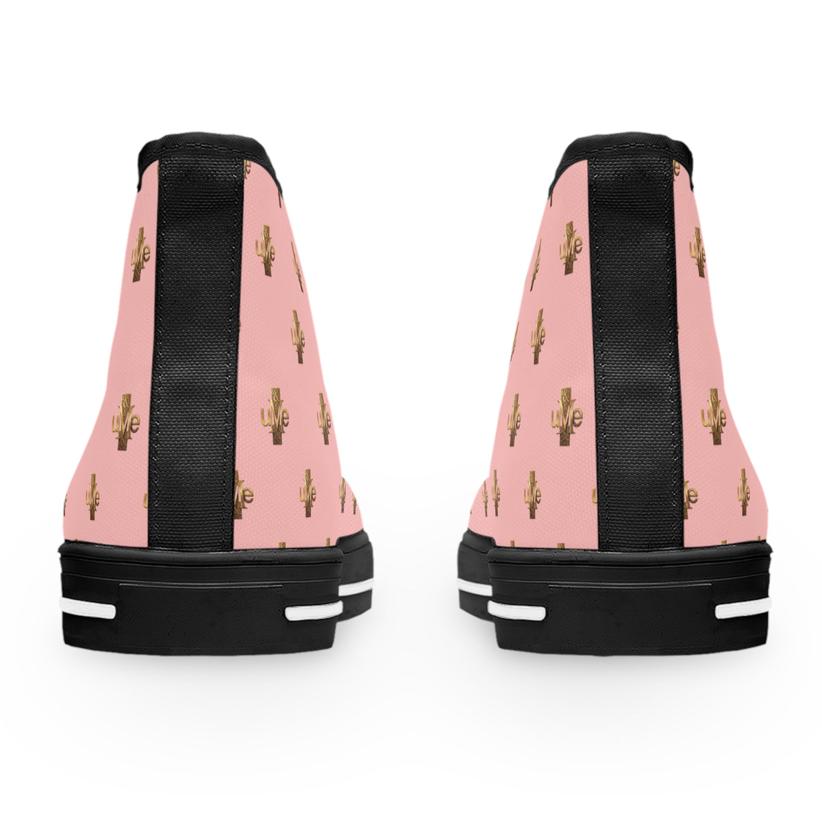 Women’s High-Top Sneakers — Pink All-Over Print