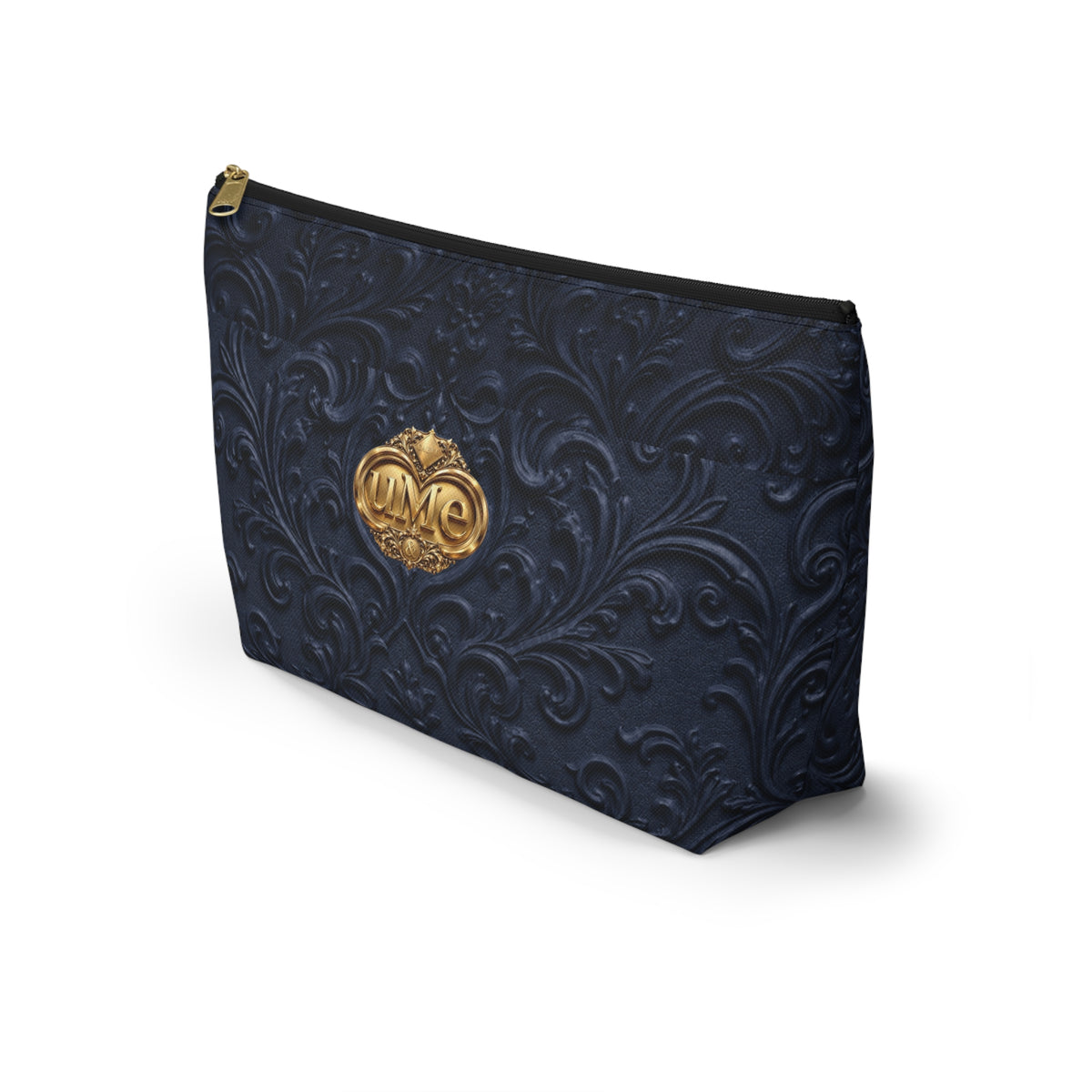 Navy UME Gold Crest Accessory Pouch — All-Over Print