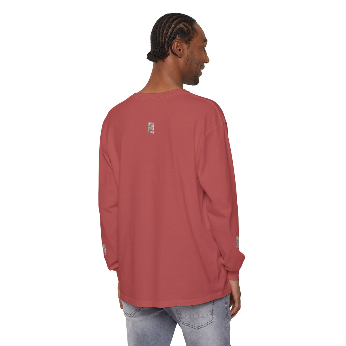 Garment-Dyed Long-Sleeve T-Shirt — Multi-Color Minimal Graphic