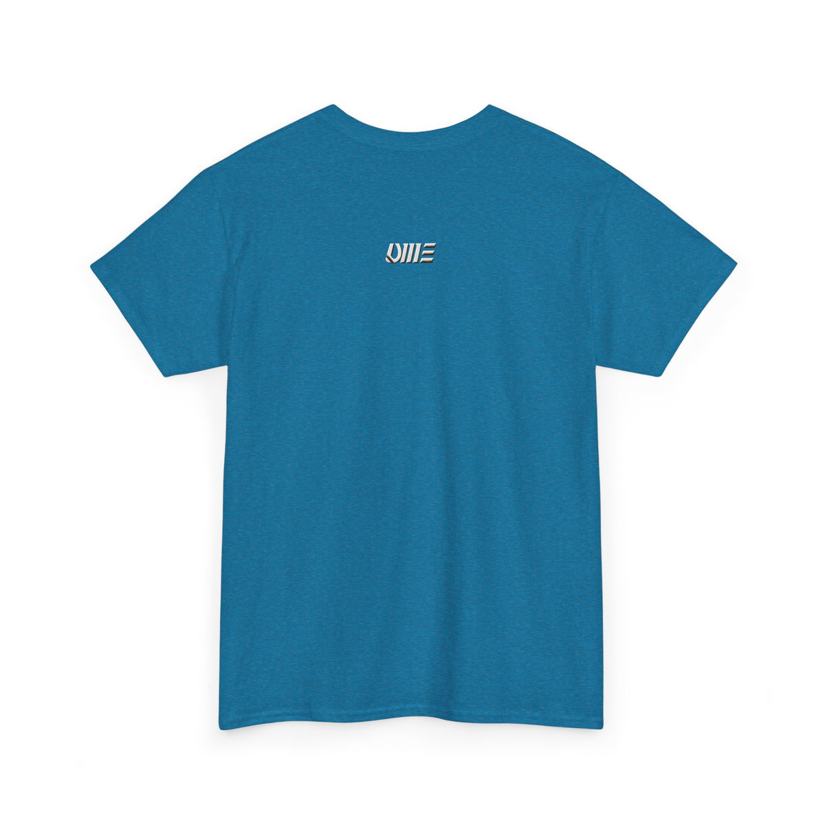 Minimalist string design Fish Tee — Small Chest Fish & Back 'OWE' Graphic