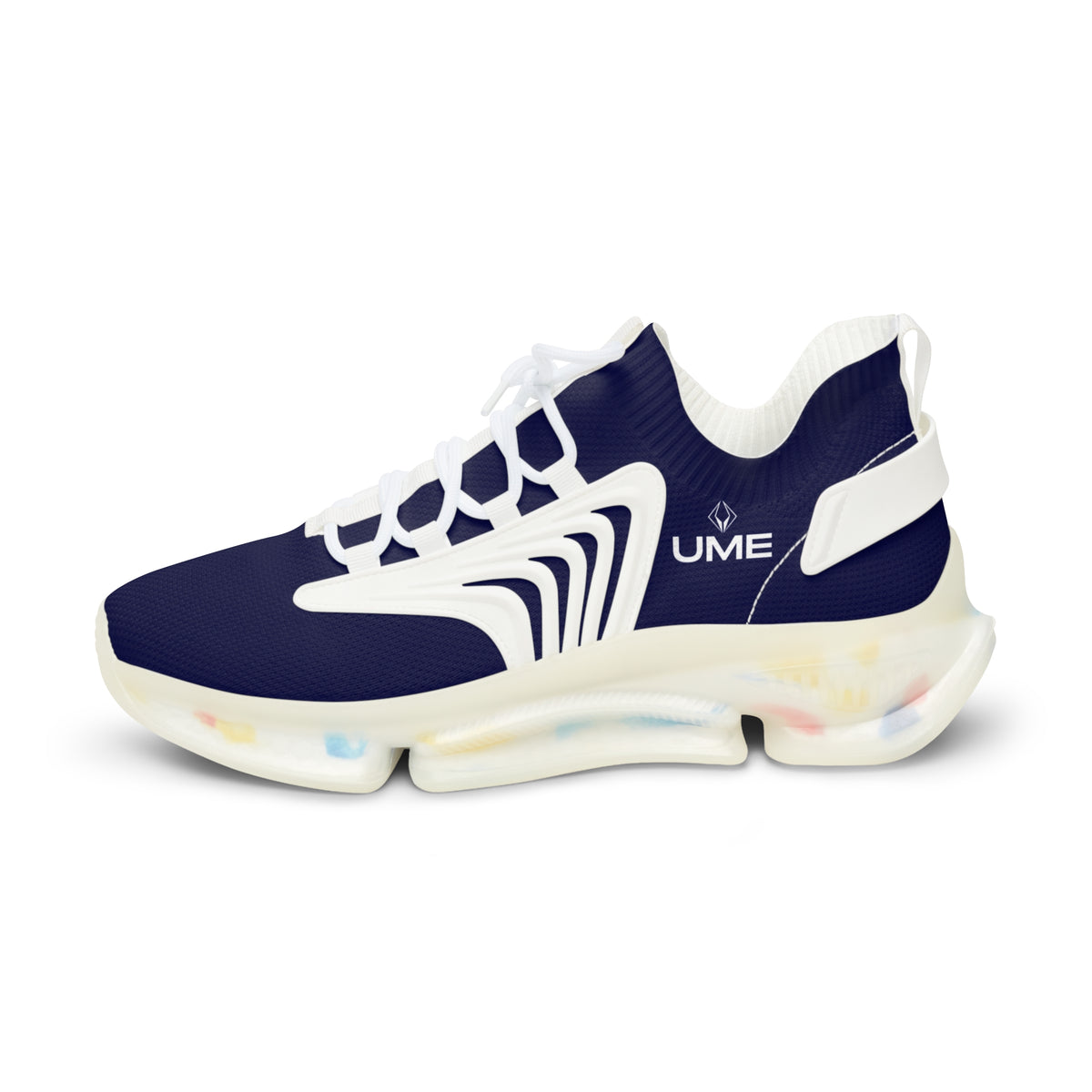 Men's Navy Mesh Sneakers — Bold Graphic Athletic Shoes with Cloud Sole
