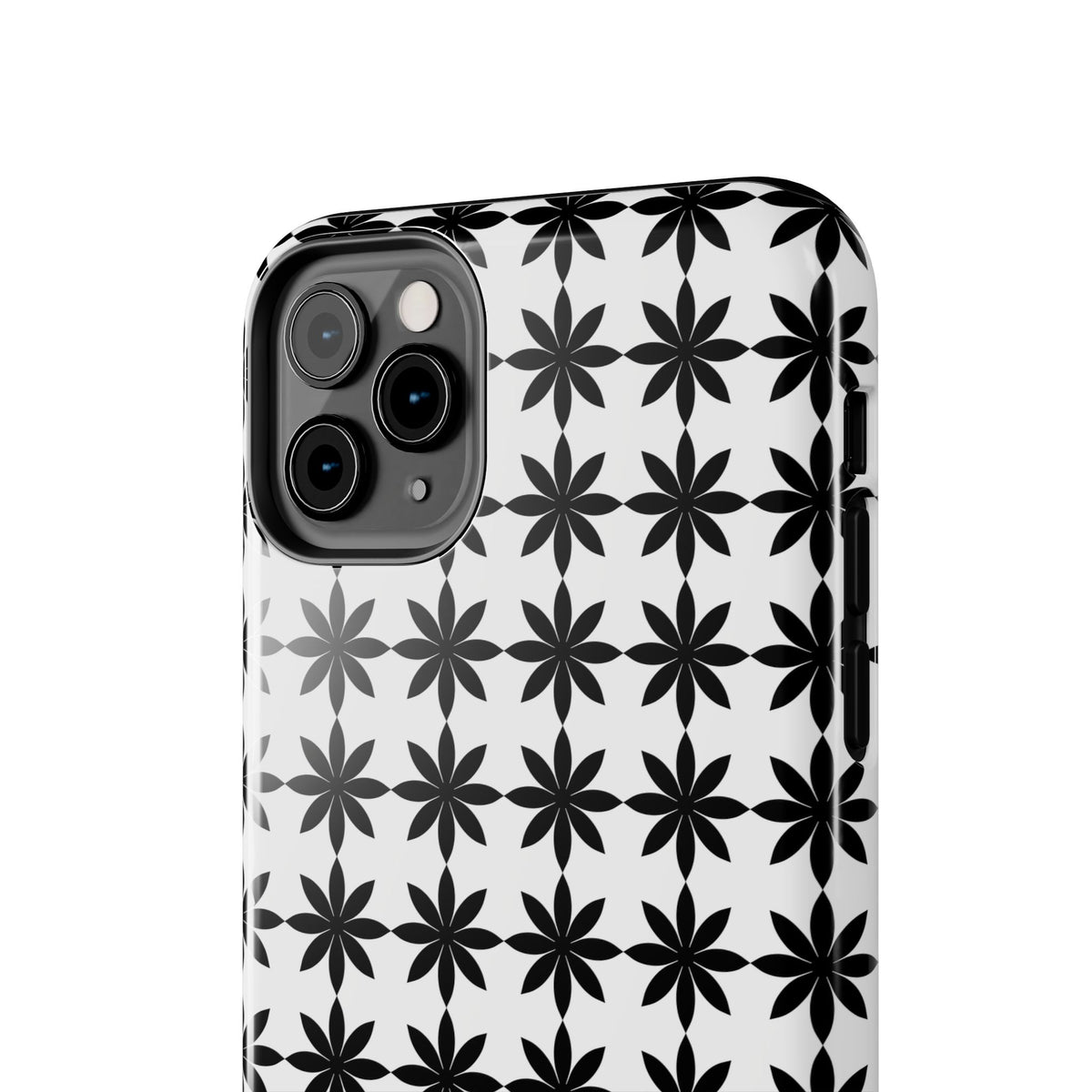 Tough Phone Case — Black & White Geometric Star Pattern