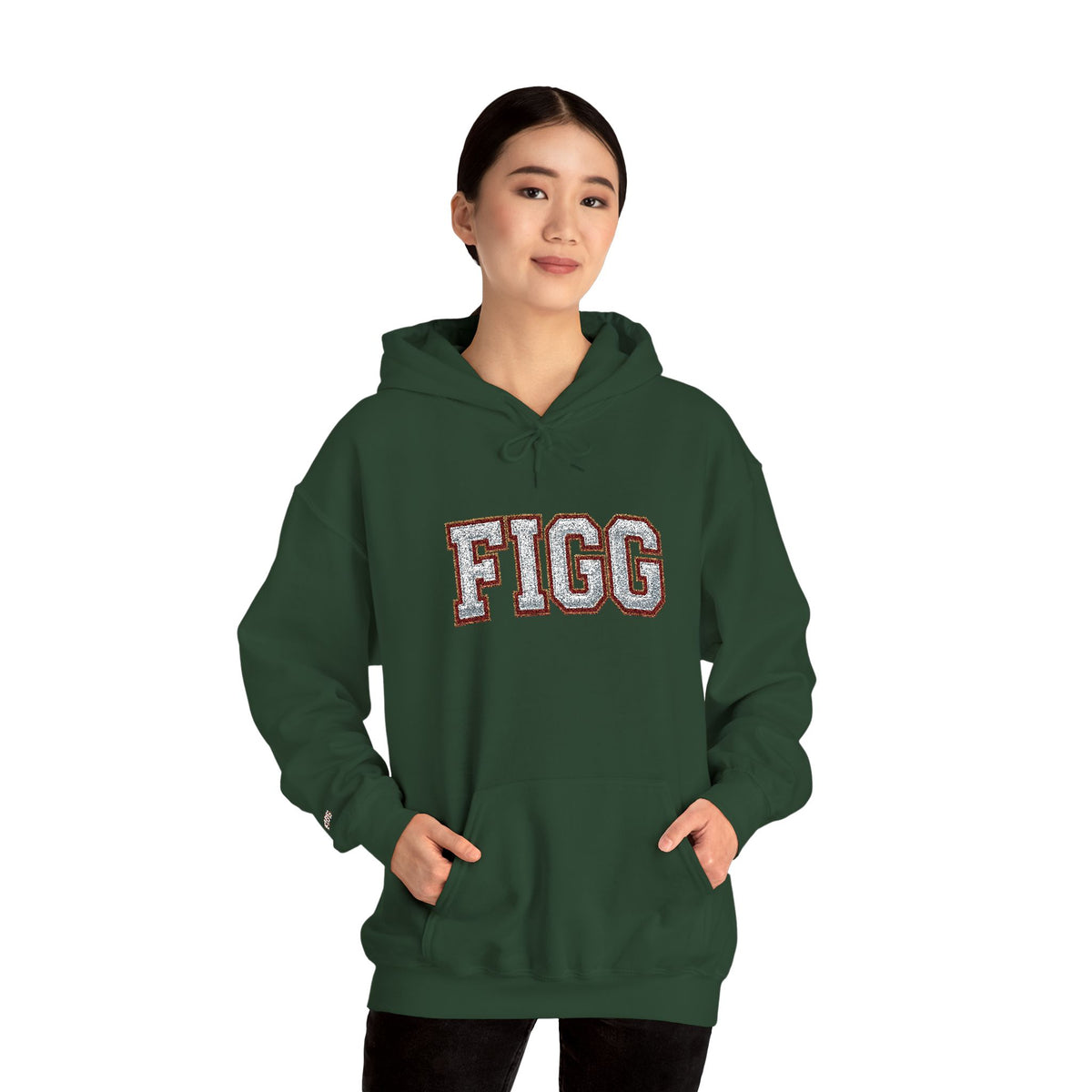 FFiGG Embroidered Varsity Hoodie — White, Black, Grey & More Colors