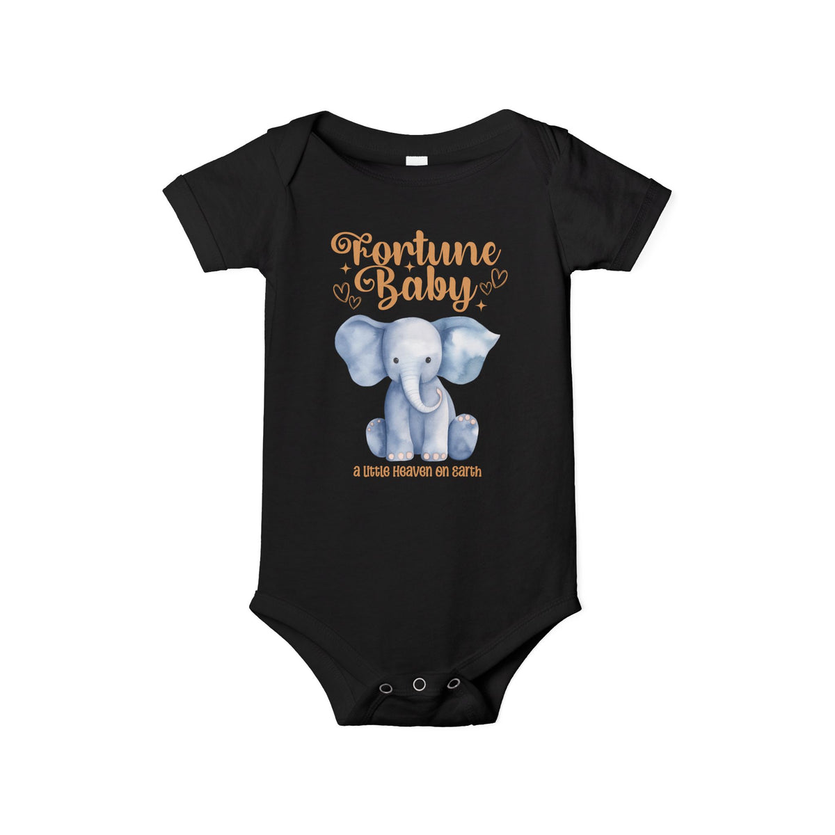 Fortune Baby Elephant Infant Onesie — Cute Blue Elephant Baby Bodysuit