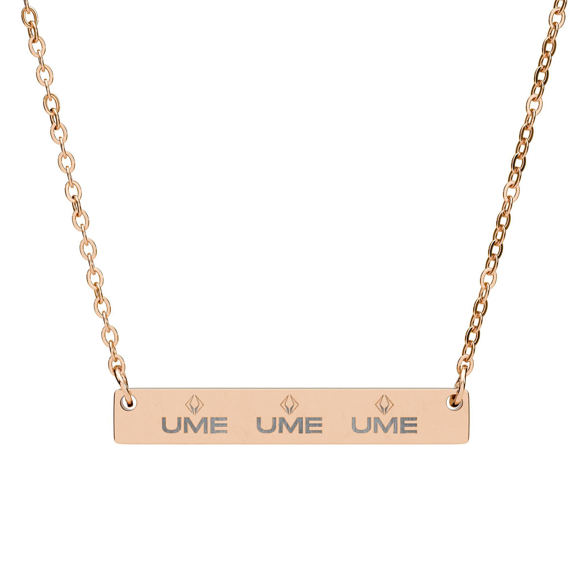 Engravable Horizontal Bar Necklace — Custom Name & Initials Pendant