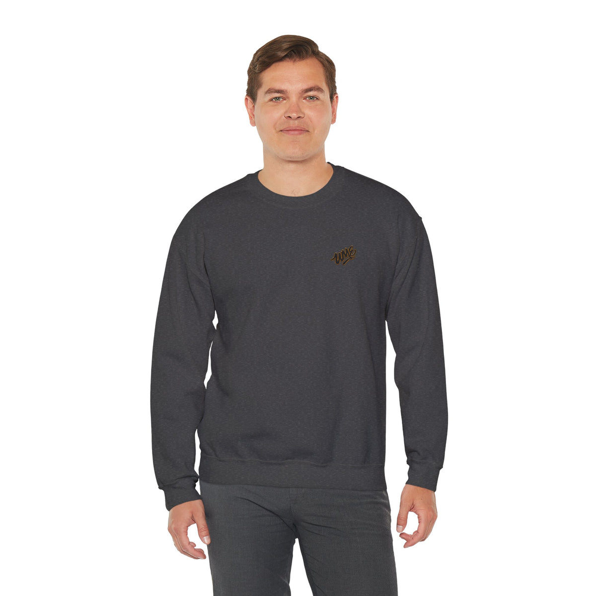 Crewneck Sweatshirt — UME Black Logo All-Over Print