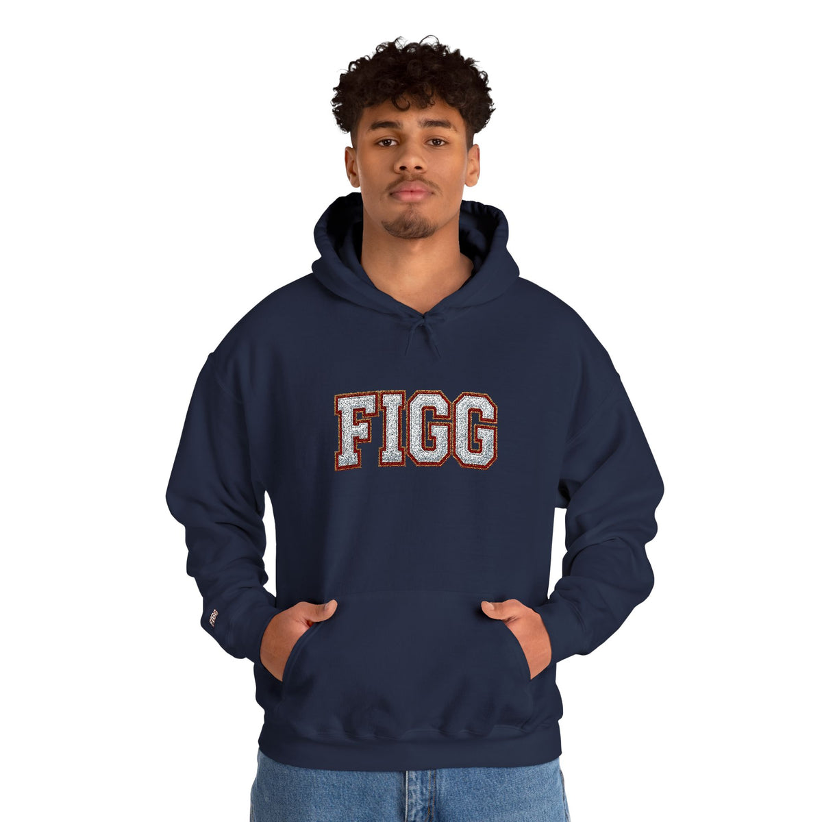 FFiGG Embroidered Varsity Hoodie — White, Black, Grey & More Colors