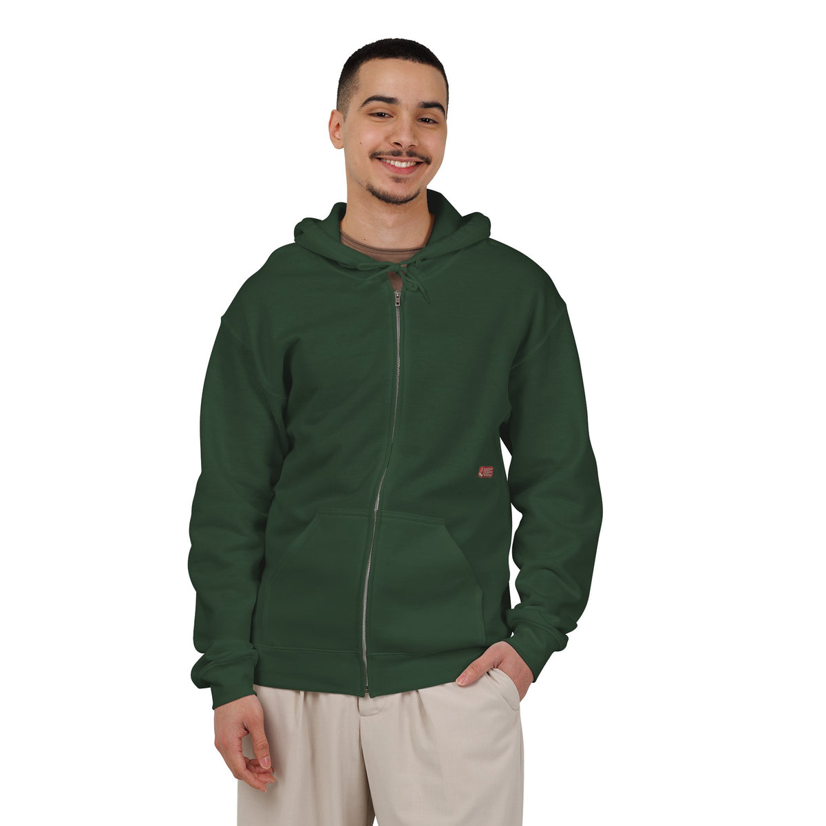 Minimalist Full-Zip Hoodie — White, Black & More Base Colors
