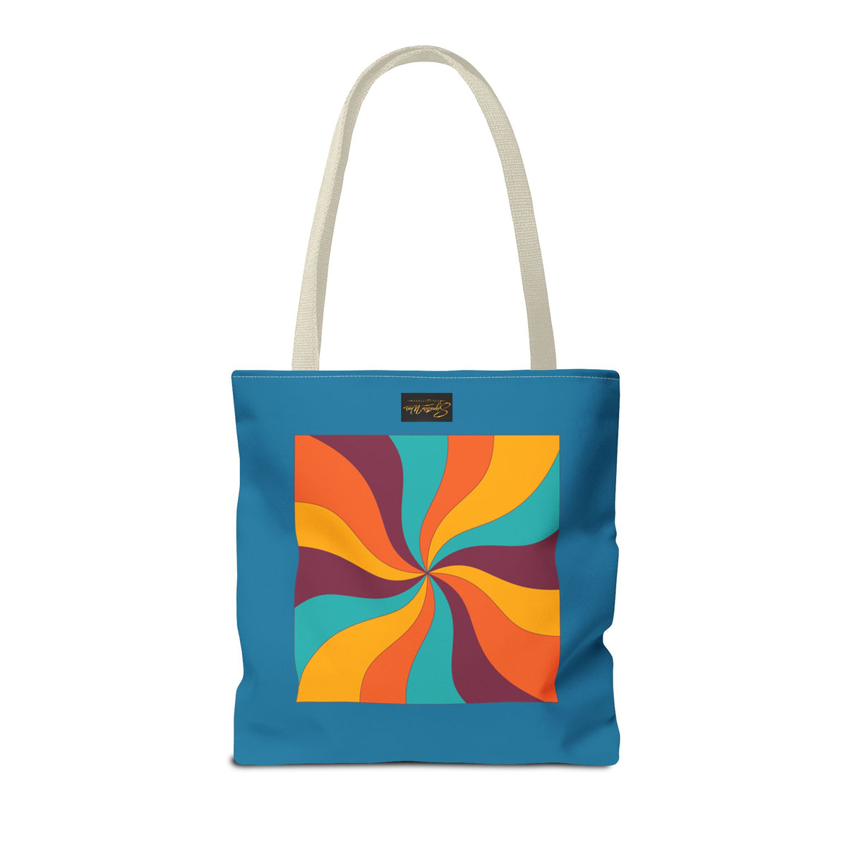 Retro Swirl Tote Bag — 70s-Inspired Pinwheel Graphic