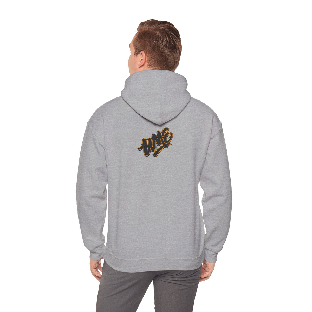 Hoodie — White UME Black Logo All-Over Print