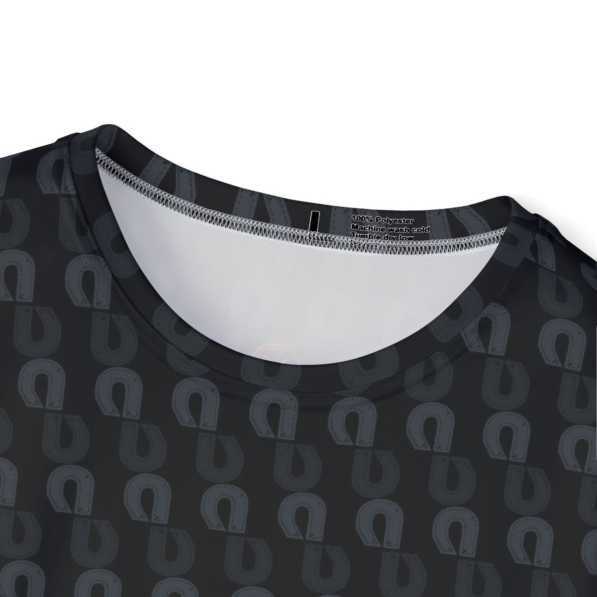 Men’s Sports Jersey — Black Horseshoe Pattern All-Over Print