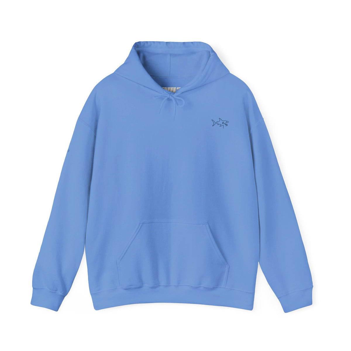 Minimal shark design Hoodie — Small Chest Outline Hoodie