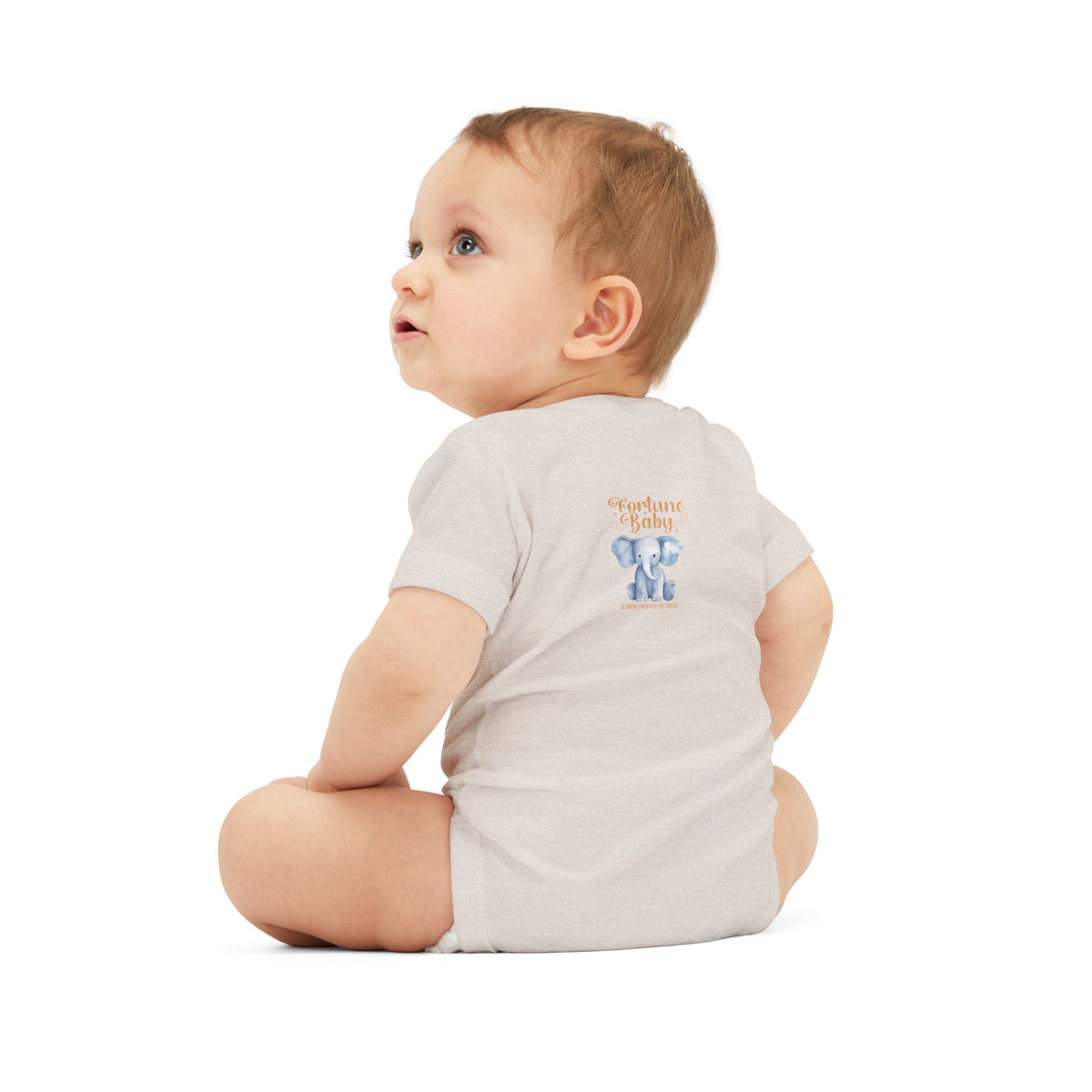 Fortune Baby Elephant Infant Onesie — Cute Blue Elephant Baby Bodysuit