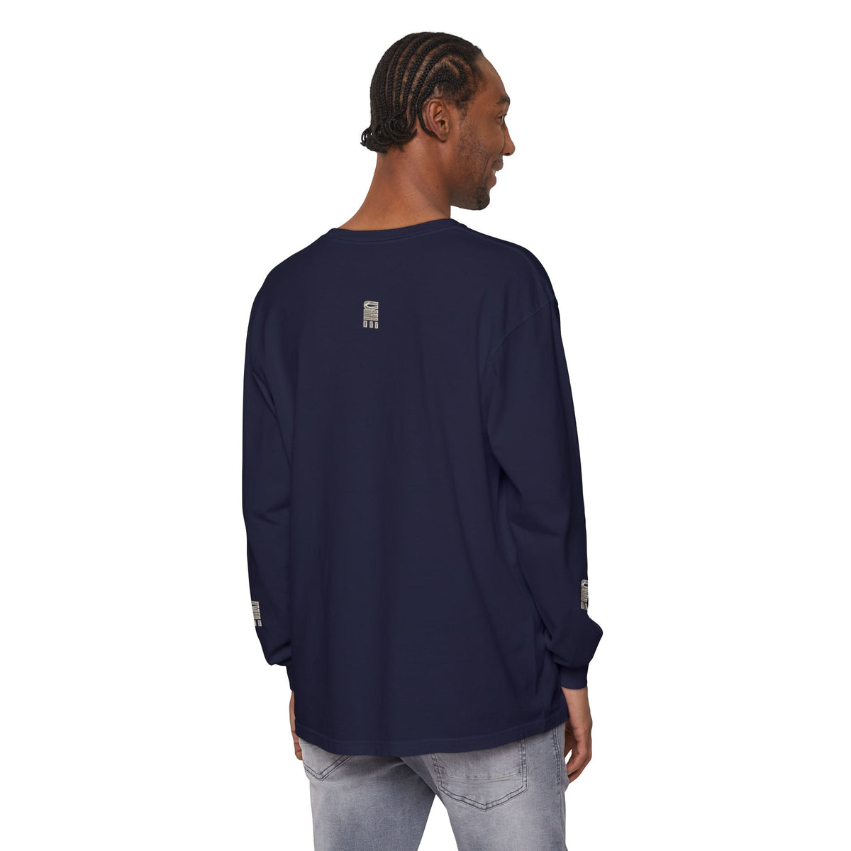 Garment-Dyed Long-Sleeve T-Shirt — Multi-Color Minimal Graphic