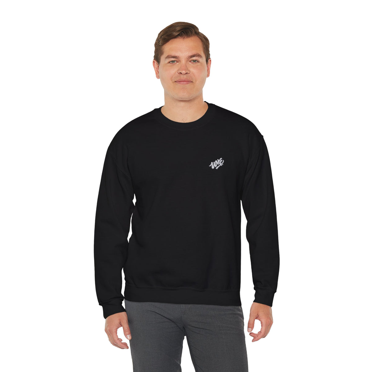 Crewneck Sweatshirt — UME White Logo All-Over Print