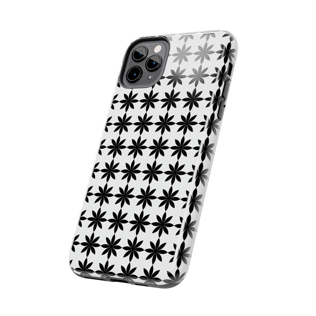 Tough Phone Case — Black & White Geometric Star Pattern