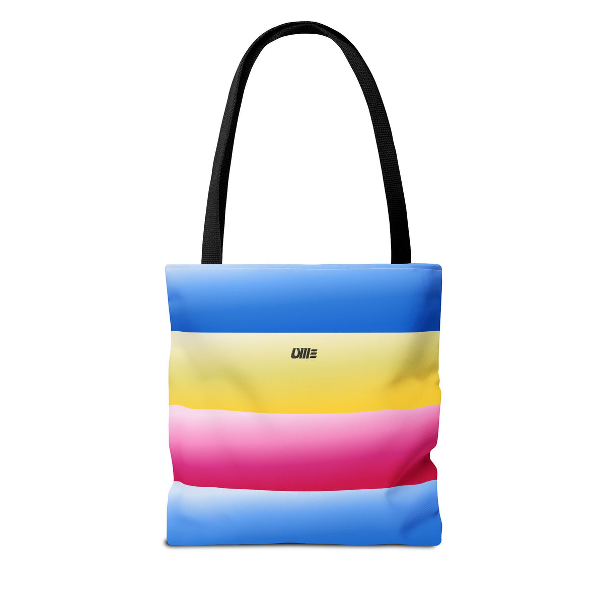 Colorful Pride Stripes Tote Bag – Pastel Blue, Yellow & Pink AOP