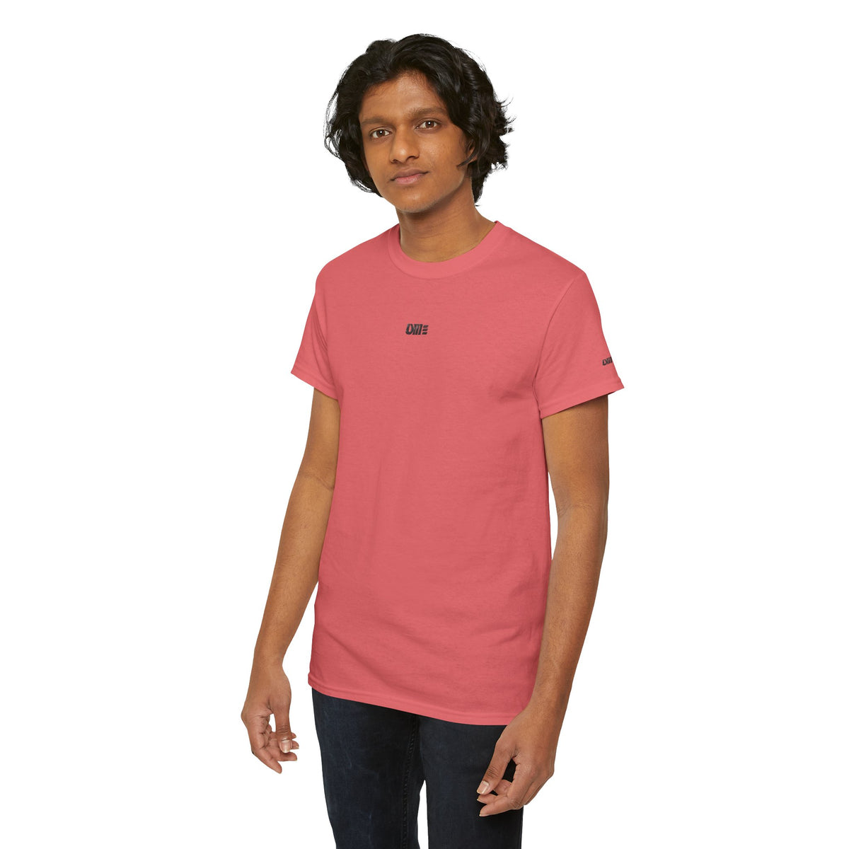 Minimalist Micro Logo Tee - White Cotton Casual Shirt