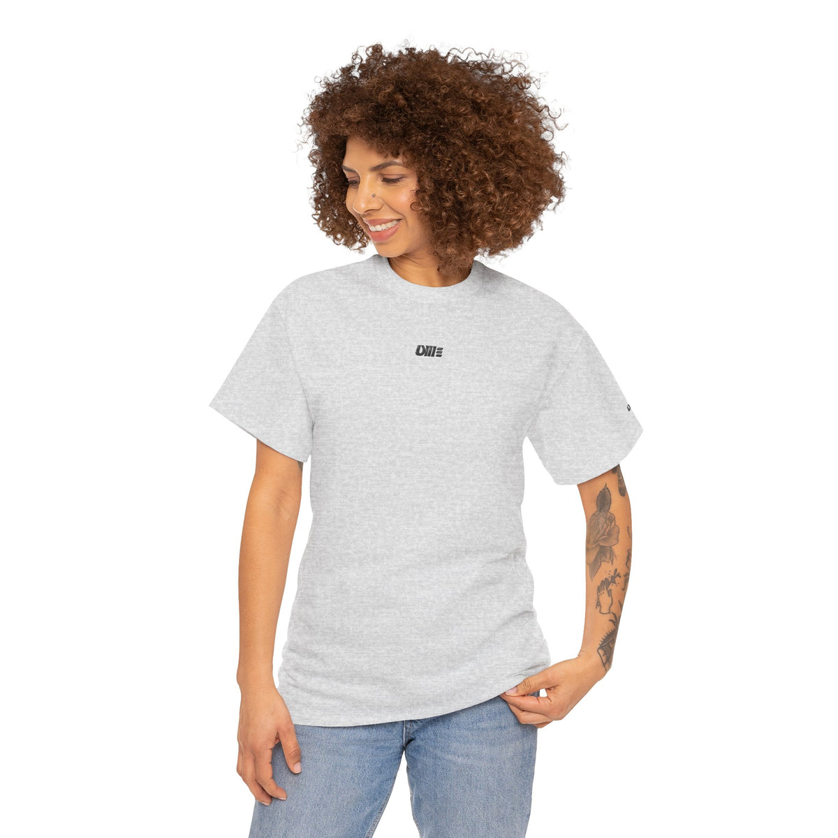 Minimalist Micro Logo Tee - White Cotton Casual Shirt