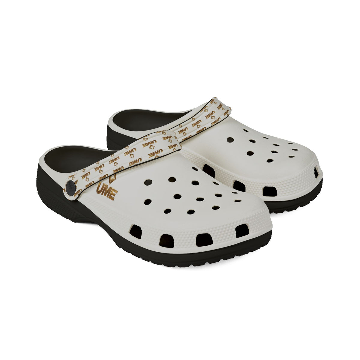 White All-Over Print EVA Foam Clogs — Slip-On Shoes