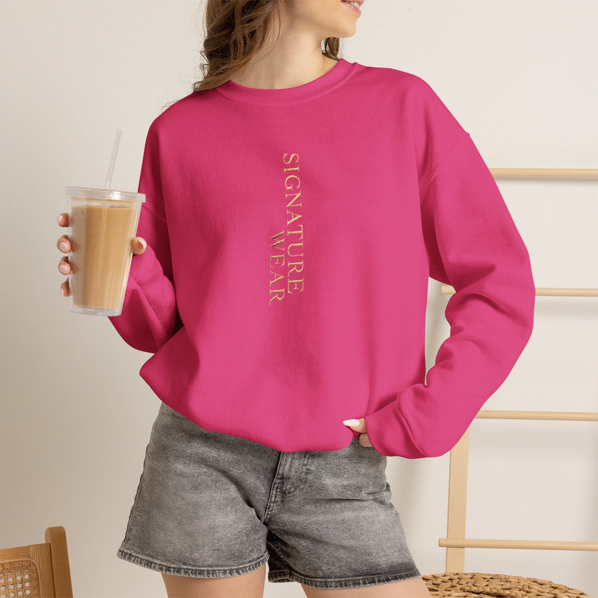 Signature Wear Minimalist Crewneck Sweatshirt — Black, Sand & More