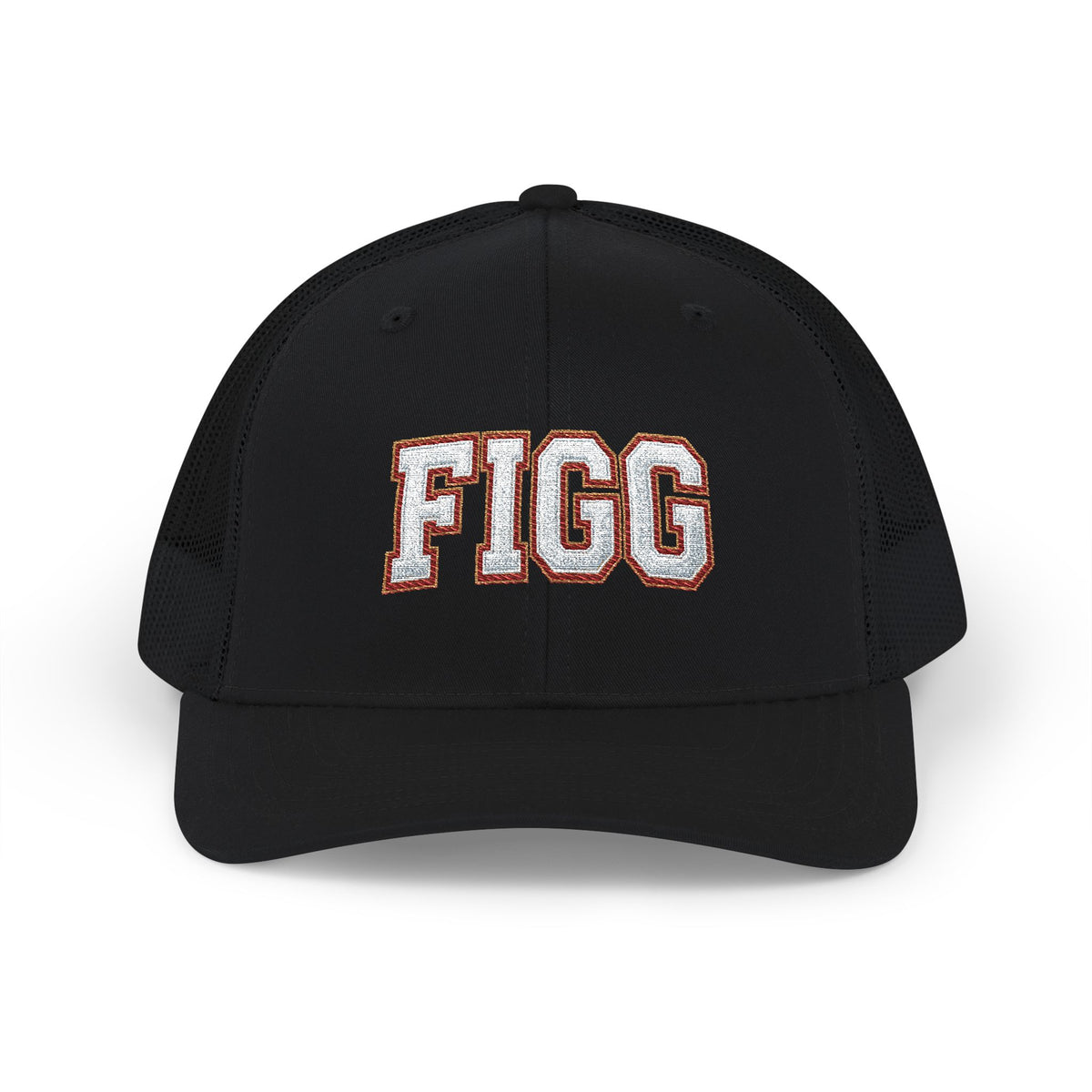 FFiGG Embroidered Vintage Trucker Cap — Black, Grey & Loden