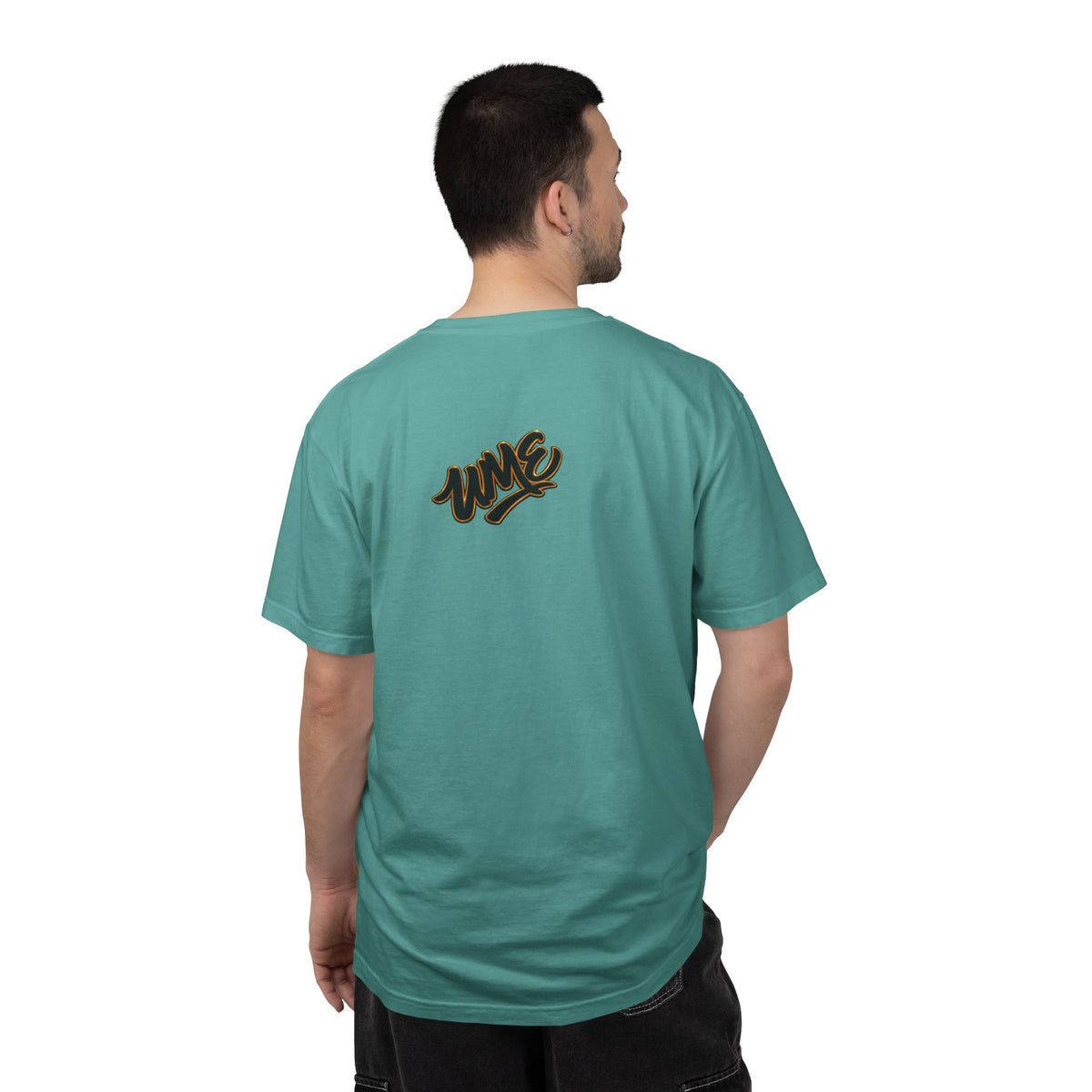Garment-Dyed Heavyweight Tee — UME Black Logo Front & Back