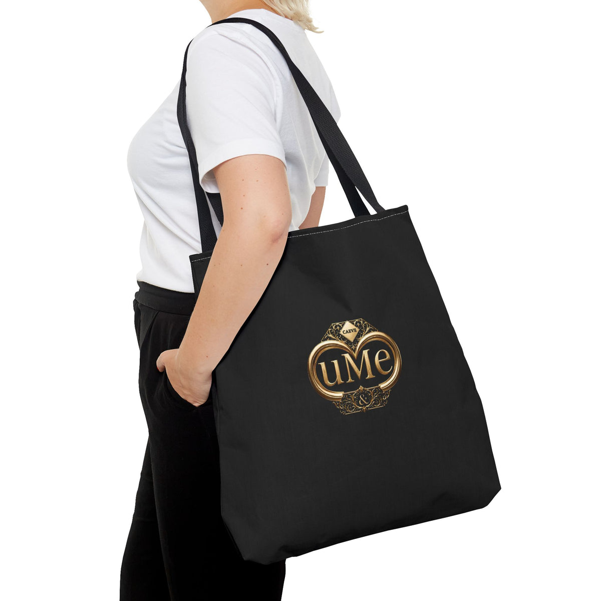 Gold Emblem Tote Bag — Black UME Crest Print