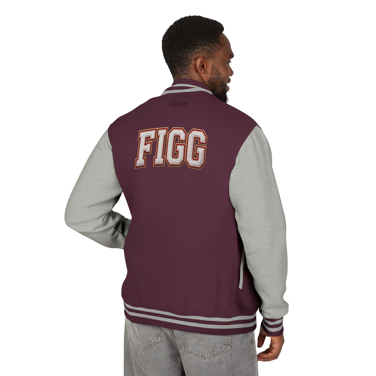 FIGG Letterman Jacket — Burgundy, Black, Navy & Bright Colors