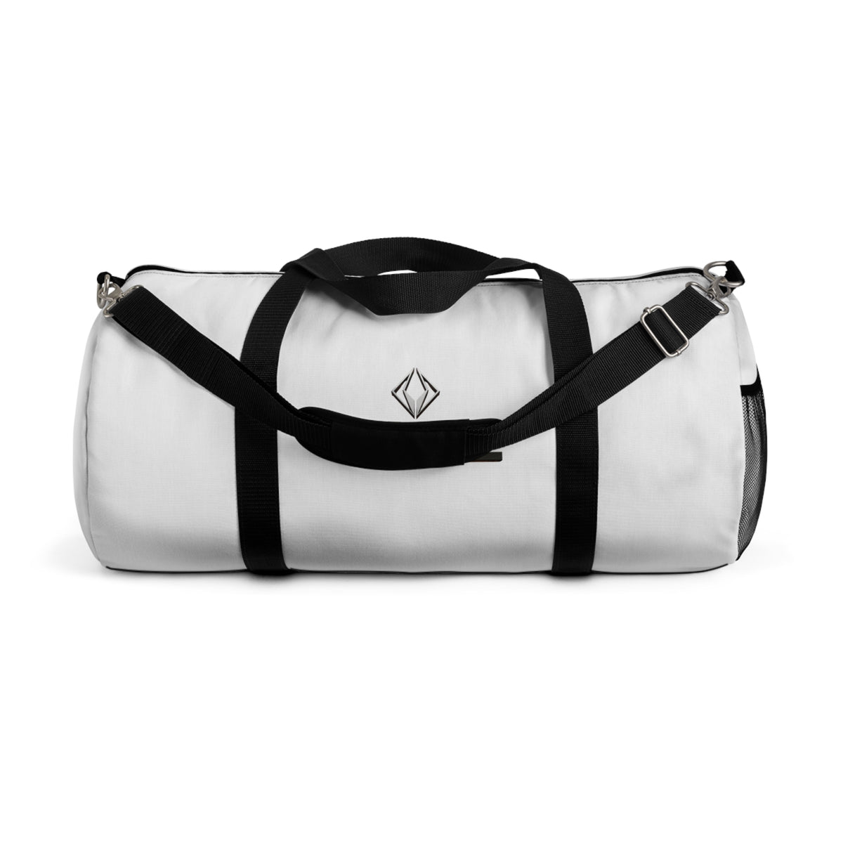 White UME Logo Duffel Bag — Travel & Gym Weekender