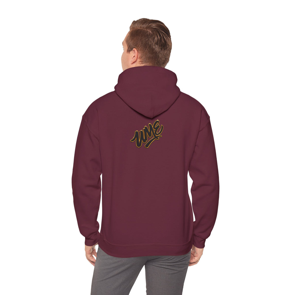 Hoodie — White UME Black Logo All-Over Print