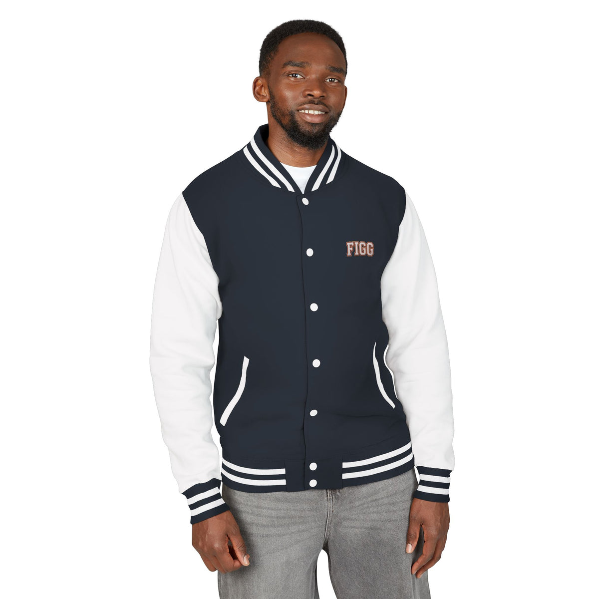 FIGG Letterman Jacket — Burgundy, Black, Navy & Bright Colors
